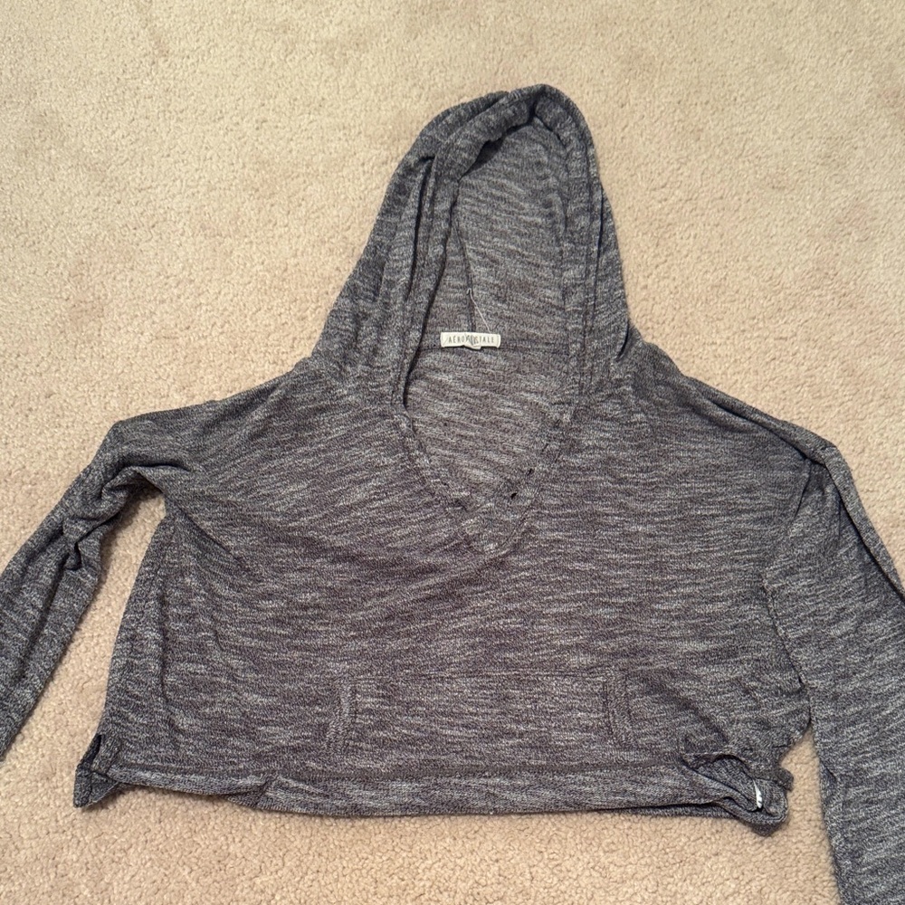 Aeropostale Charcoal Gray Hooded Sweatshirt